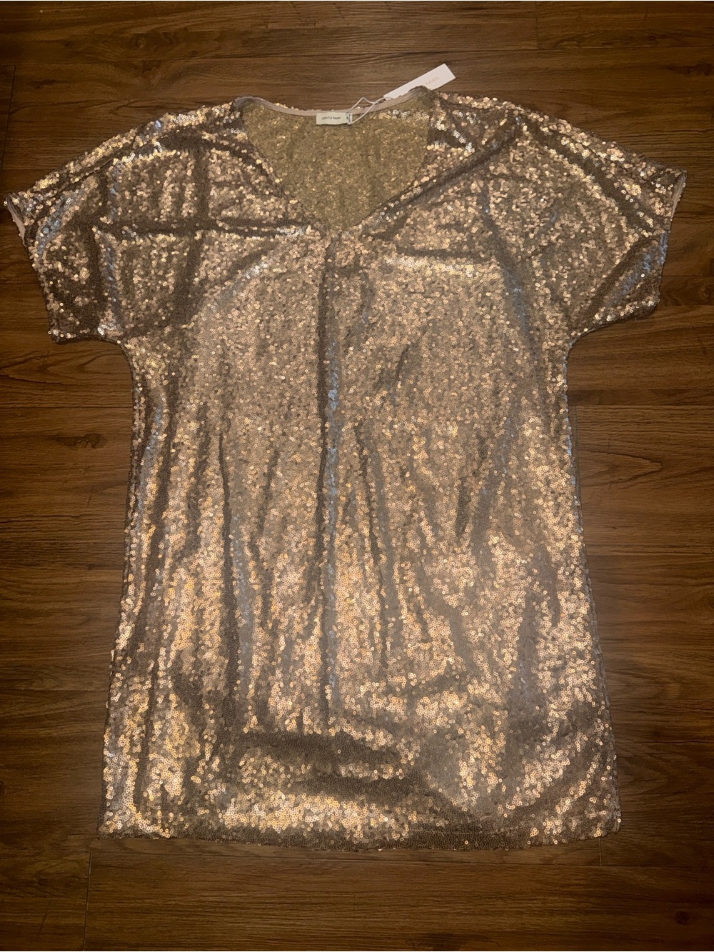 NWT Gentle Fawn Gold Sequin Dress
